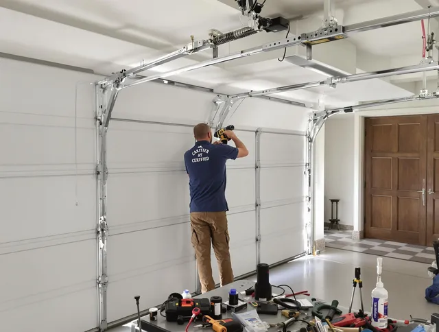 Lincoln Garage Door Repair certified technician performing precision garage door repair in Lincoln