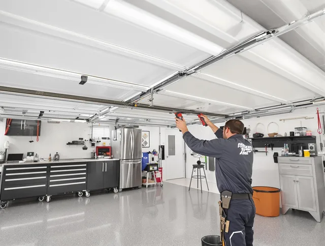 Overhead garage door repair service by Lincoln Garage Door Repair in Lincoln